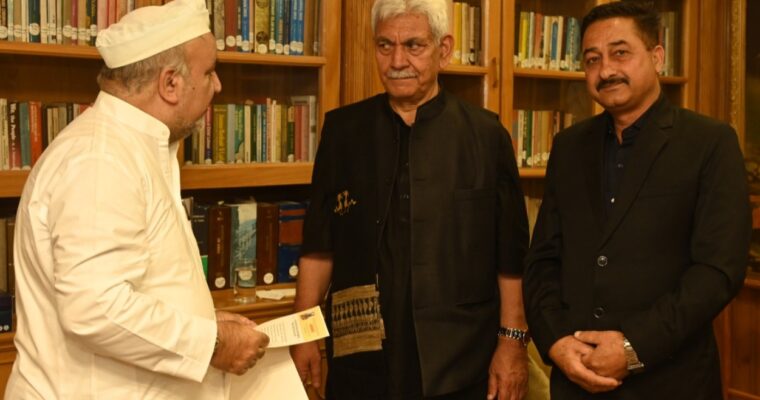 J&K Governer with Ravindra Pandit of Shrada Math Teetwal