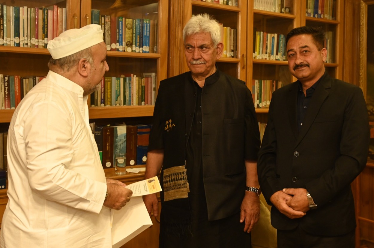 J&K Governer with Ravindra Pandit of Shrada Math Teetwal